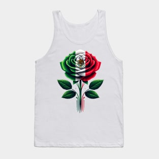 Mexico Flag Rose Mexican Independence Day Women Girls Kids Tank Top